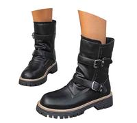 Generisch Trekking Half Boots Women's Elegant Short Ankle Boots Comfortable Ankle Boots Retro Slip Ankle Boots Evening Winter Boots Foot Bed Transition Boots Outdoor Boat Shoes, O Black, 8.5 UK
