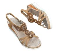 Generisch Trekking Sandals Women's Wedge Sandals Platform Sandals Rhinestone Hiking Sandals Casual Roman Sandals Bohemian Beach Shoes Comfortable Leisure Evening Shoes Summer Work Sandals, khaki, 8.5