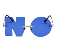 Generisch Trendy Irregular Sunglasses Letter Shape Sunglasses, multicoloured, golden frame porn