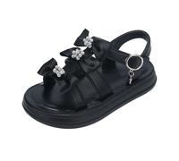 Generisch Trendy Sandals for Everyday Leisure - Lightweight Comfortable Summer Season Shoes for Active Girls from 4 Years Perfect Combined with Dresses, black, 1.5 UK