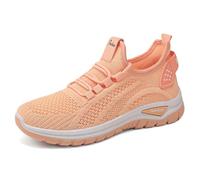 Generisch Trendy women's trainers for casual everyday wear with lace-up design, comfortable flat sole, versatile in spring, elegant casual shoes with sporty charm for outfits, pink, 4 UK