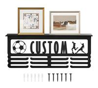 Generisch Trophy Hanger | Wall Mounted Metal for Home Organisation - Wall Shelf with Hooks - For Running Football Baseball Championship Wrestling Softball Gymnastics Tennis