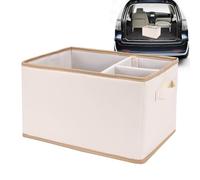 Generisch Trunk Storage Box, Car Bin, Large Capacity Holder, Foldable Space-Saving Design, 13.98 x 10.24 x 8.66 inches, Leather No-Lid Compartment, for Van, Truck, Driver, Groceries
