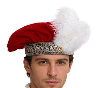 Generisch Tudor Hat for Men | Elegant Flat Vintage Costume Headpiece - Festival Cosplay Beret Hat | Theme Party Stage Performance Wedding Theatre Festival
