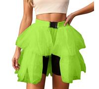 Generisch Tulle Skirt Women's Petticoat High Waist Woman A-Line Irregular Elastic Waist Tutu Skirts Short Skirt Tulle Summer Skirt Retro 50s Underskirt for Carnival Costumes Fancy Dress Costumes