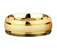 Generisch Tungsten Rings for Men Women Gold Wedding Sandblasted Finish Dome Edge Sizes 616 (Tungsten 13) Rings Top of Finger, G, Metal, No Gemstone