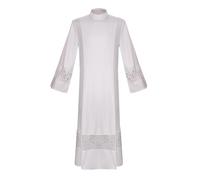 Generisch Tunic Men's Medieval Outfit Plain Round Neck Priest Uniform Lace Fashionable Biblical Robes Medieval Carnival Dress Priest Robe Halloween Costume for Cosplay