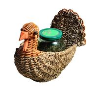 Generisch Turkey Basket - Turkey Shaped Candy Container, Rattan Storage Basket | Versatile Basket for Potatoes Kitchen Pantry Counter Table Party Cracker Chips Easter for Decoration