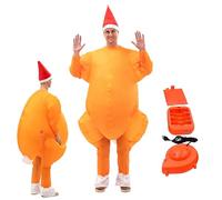 Generisch Turkey Costume for Adults, to Inflate Full Body Christmas Chicken Outfit - Thanksgiving Cosplay Turkey Outfit - for Adults, Lovers, Family, Friends, Wife, and Husband