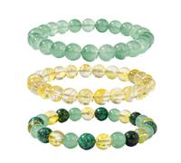 Generisch Turquoise Bracelets Elastic Jewellery Band with Beads | Natural stone bracelet for prosperity for mother girlfriend girlfriend travel yoga meditation