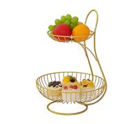 Generisch Two Tier Wire Fruit Basket | 2-Tier Vegetable | Snack Storage Basket | for Storage Rack, Kitchen, Living Room, Study Room, Home Office, Apartment, Buffet, Hotel, Restaurant