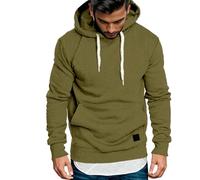 Generisch U Hoodie Men's Splicing Big Pullover Silver Back Men's Sweatshirt, Army Green, M