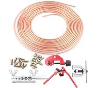 Generisch Unions Brake Line Fittings - Copper Brake Line Replacement Kit, Brakes Linee Replacement Tubing Coil and Fitting Kit with Mini Pipe Cutter for Car and Truck