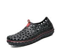 Generisch Unisex Casual Shoes in Mesh Design - Lightweight Slip-on Low Shoes with Hole Pattern | Breathable Summer Shoes for Men and Women, Style A01 Black, 9 UK