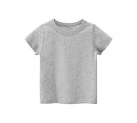 Generisch Unisex Children's Basic Shirt, Plain Short Sleeve T-Shirt with Soft Neck and Pure Cotton, Uncomplicated Layering Piece for Nursery and Craft Lessons