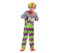 Generisch Unisex Clown Costume for Circus Representations, Carnival Parties with Stylish Braces as Festive Cosplay Clothing (Green, One Size)