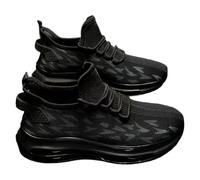 Generisch Unisex Dynamic On The Go Trainers in Knitted Look - Sports Shoes with Sock-like Shaft and Tread Sole | Urban Training Style for Fitness and Everyday Use, Style J01 Black, 8.5 UK