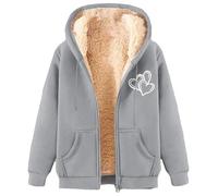 Generisch Unisex Fleece Jacket Warm Teddy Bear Lining Thickened Coat Couples Zip Jacket Outdoor Jacket Warm Coat Soft Jacket Winter Coat Stylish Winter Jacket
