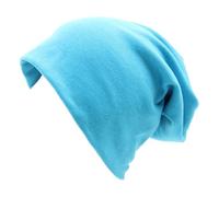 Generisch Unisex slouchy beanie made of soft cotton, lightweight jersey hat in many colours, thin transition hat for men and women, style_t10 blue, One Size