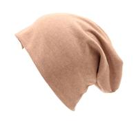Generisch Unisex slouchy beanie made of soft cotton, lightweight jersey hat in many colours, thin transition hat for men and women, style_t01 beige, One Size
