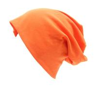 Generisch Unisex slouchy beanie made of soft cotton, lightweight jersey hat in many colours, thin transition hat for men and women, Style_t13 Orange, One Size