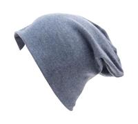 Generisch Unisex slouchy beanie made of soft cotton, lightweight jersey hat in many colours, thin transition hat for men and women, style_t14 black, One Size