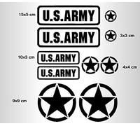 Generisch US Army USA Star Sticker Set Military Sticker Set XL or M (91/20) (Matte White, M)