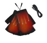 Generisch USB Heated Gloves, Fingerless Heated Gloves, USB Winter Fingerless Men Women Winter Warm Heating Glove, USB Hand Warmer Gloves for Typing, Driving, Sports