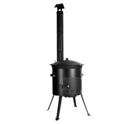 Generisch Utschak 10 L Kazan Oven, Black Cast Iron, HEATING_STOVE, Freestanding, Kazan 10 L Set Complete