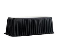 Generisch Valance Tablecloth, Black Valance Skirt for Rectangular Tables, 1.8 m, 2.7 m, 4, Accessories for Party, Christening, Banquet, Carnival, Wedding, Christmas, Halloween, Graduation, Shower