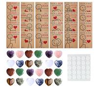 Generisch Valentine's Day Card For Couples - 8 x 6 cm Large Valentine's Day Greeting Cards, Pack of 24, Collectable Keepsakes, Acrylic Heart Cards for Him, Yours, Girlfriend, Festive