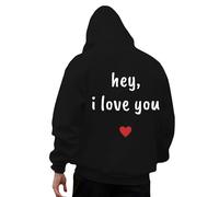 Generisch Valentine's Day Couple Hoodie Unisex Sweatshirt Printed Cuddly Breathable Fashion Casual Romantic, black, M