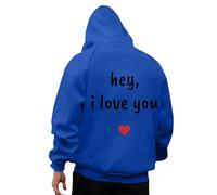 Generisch Valentine's Day Couple Hoodie Unisex Sweatshirt Printed Cuddly Breathable Fashion Casual Romantic, blue, XL