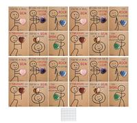 Generisch Valentine's Day Greeting Card - Pack of 24 Collectible and Remembrance Heart-Shaped Greeting Card for Valentine's Day, for Him Her Girlfriend as well as Boys Party School and Classroom
