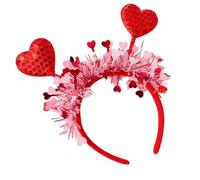 Generisch Valentine's Day Heart Headband, Red Hearts Headband, Headband, Cupid Costume, Women's Hair Band Headpiece with Glasses, for Valentine's Party, Fancy Dress Party