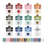 Generisch Valentine's Day Heart Stone Postcard Pack of 12 Greeting Cards for Valentine's Day Compact Postcard with Heart-Shaped Stone 's Day Cards for Boys and Girls in the Classroom