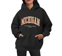 Generisch Valentine's Day Printed Hoodie for Women Fluffy Hoodie, black, XXL