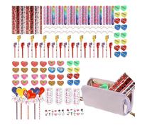 Generisch Valentine's Day Stationery, with Stickers, Cards, Pens, Erasers, Writing Set for Children for Valentine's Day, for Students, Classmates and Family at Home in the Classroom
