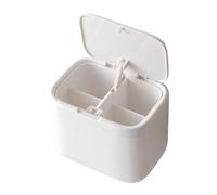 Generisch Vanity , 4-Compartment Automatic Lifting Container, Cotton Pad Dispenser for Cotton Buds, Hair Bobbles, Floss Sticks, Bathroom, Washbasin, Table Top, Bedroom and