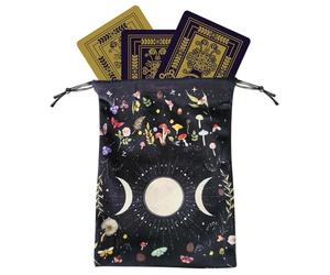 Generisch Velvet Tarot - Moon Phase Storage Bag, Elegant Card Bag with | Motif, Mystical Oracle Card Case for Esoteric Accessories, Jewellery with Practical Drawstring Closure, 92, Siehe