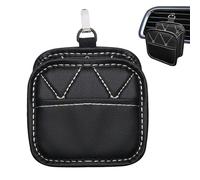 Generisch Ventilation nozzle for the car, hanging storage bag with holder, with hooks made of artificial leather, for the passenger seat, for vehicle dashboard, interior, mobile phone