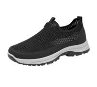 Generisch Versatile breathable slip-on trainers for everyday use, comfortable whole outsole, easy to put on, take off, men's casual shoes, black, 10 UK