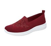 Generisch Versatile casual shoes for women with breathable mesh upper, soft sole for comfort and style in everyday life, perfect for spring and summer, ideal for relaxed outfits, F Red, 6 UK