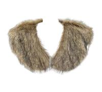 Generisch Viking Faux Fur Collar Shoulder Throw Cape Scarf Medieval Fur Cape Accessory, Khaki, One Size