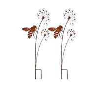 Generisch Vintage Metal Bee Stakes, Rustic Garden Art, Professional with Weather-Resistant Feature, Compact 35 cm Frame, Hand-Painted Iron with Modern Style, Accessory for Pathways and Decks