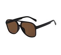 generisch Vintage Oversized Square Polarised Sunglasses Vintage Tinted Classic Large Metal Sunglasses for Men and Women Night Vision Glasses, coffee, One Size