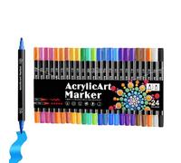 Generisch Vivid Acrylic Paint Pens - Dual Tip Drawing Markers, Water Resistant Paint, Acrylic Markers with Vibrant Colours, Art Supplies for Canvas, Wood, Crafts, Painting Tools