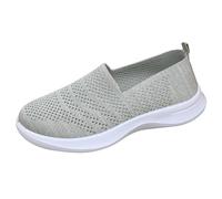 Generisch Walking shoes women's black, casual shoes, women's trainers, plain non-slip platform, slip-on, breathable, casual, soft, flat, mouth, round shoes, running shoes, Green, 6 UK