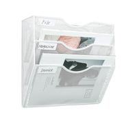 Generisch Wall File Organiser - 3-Tier Metal Shelf Sorter Divider Storage Box | Office Wall Organiser Desk Cabin for Home, Classroom, Teacher, Door, Bathroom