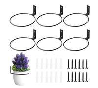 Generisch Wall Mount for Plants, 6-Piece Metal Support for Wall Mounting and Placement, Plant Flower Pot Holder, for Home, Office, Flat, Balcony, Living Room, Bathroom, Toilet, Staircase Decoration